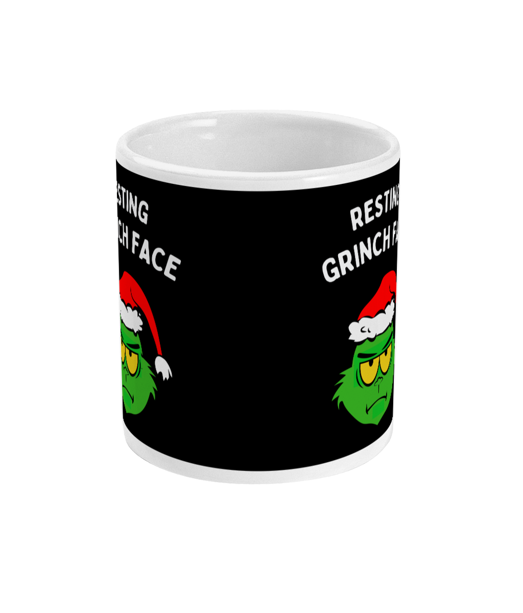 Resting Grinch Face Coffee Mug - 15oz Ceramic Coffee Mug