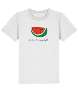 I like Art very much. - Palestine Half Watermelon - KIDS T-shirt - WHITE