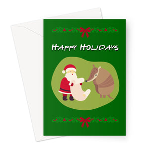 Santa and The Holiday Armadillo - Friends - Single Christmas Card