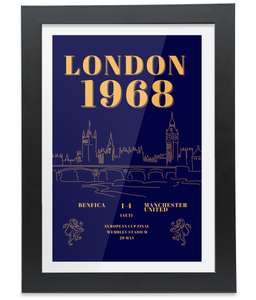 1968 European Cup Final - Framed A4 Art Print