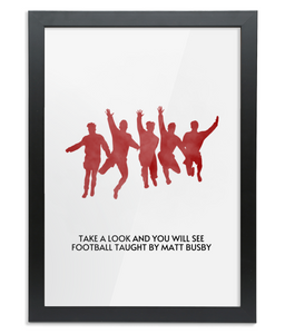 Football Taught by Matt Busby - Framed A3 Art Print