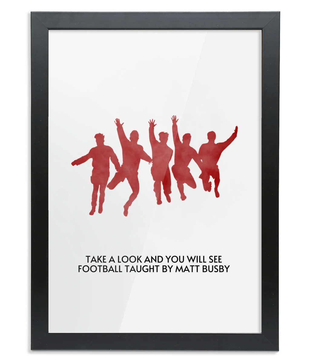 Football Taught by Matt Busby - Framed A3 Art Print