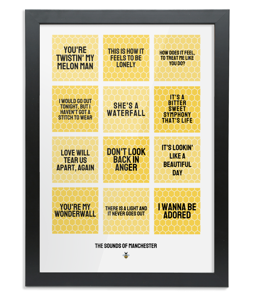 The Sounds of Manchester - Framed A3 Art Print