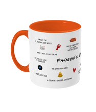 Load image into Gallery viewer, Phoebe&#39;s Greatest Hits - Friends - Two-Toned Mug
